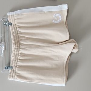 Pink Victoria's Secret Cream/White Ivy Fleece Shorts Size XL